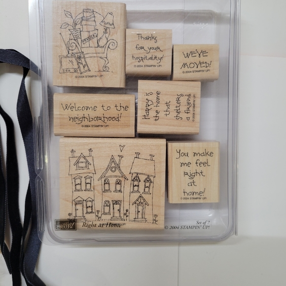 Stampin' Up! Right at Home Wooden Block Stamp Set. (Qty 7) - Picture 2 of 5
